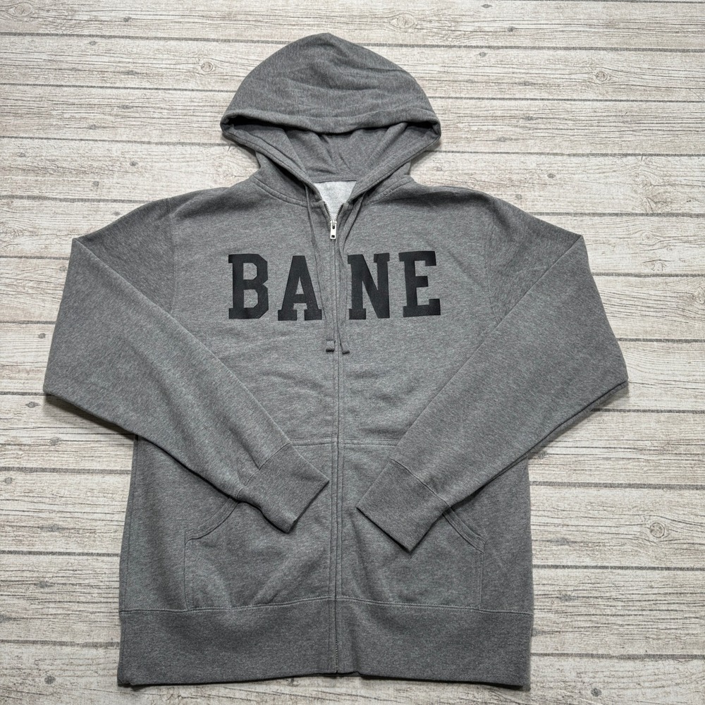 Y2K Bane Hoodie Men's L Gray Fleece Lined Hardcore Punk Music Merch Streetwear